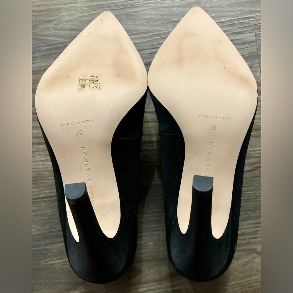 NWOB Good American Women’s Size 8.5 Black Icon Satin Pumps - Picture 5 of 8